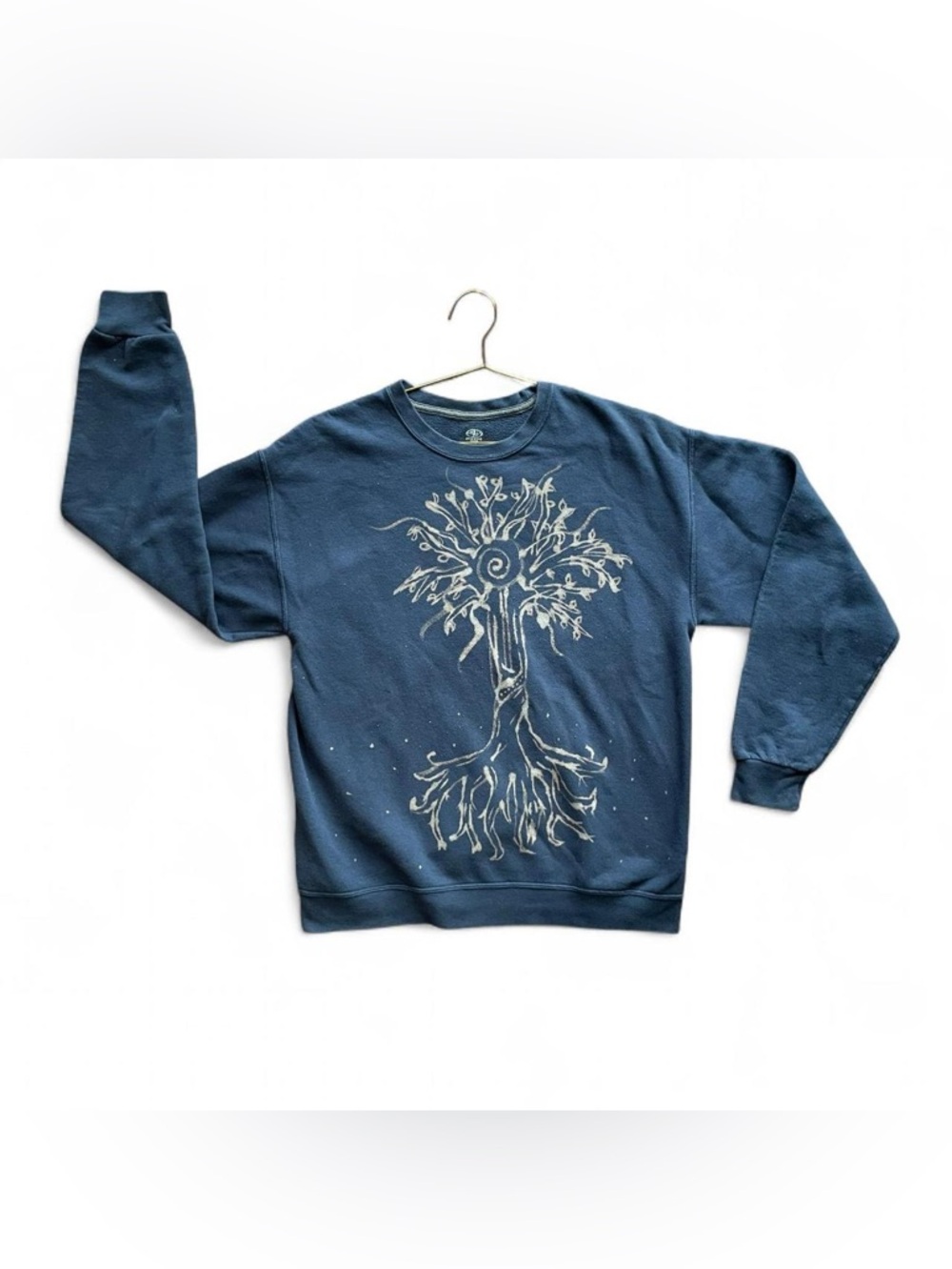 Hand-Bleached Tree of Life Sweatshirt – Dark Academia Folk Art Graphic